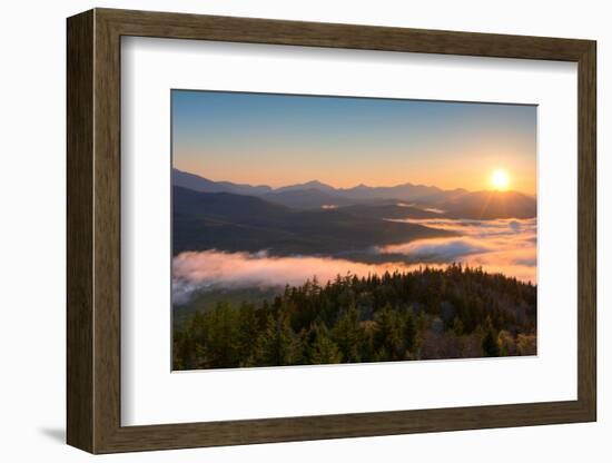 Sunrise over the Adirondack High Peaks from Goodnow Mountain, Adirondack Park, New York State, USA-null-Framed Photographic Print