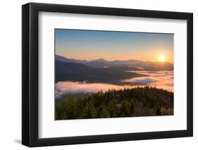 Sunrise over the Adirondack High Peaks from Goodnow Mountain, Adirondack Park, New York State, USA-null-Framed Photographic Print