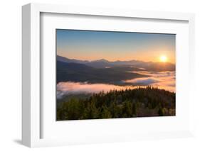 Sunrise over the Adirondack High Peaks from Goodnow Mountain, Adirondack Park, New York State, USA-null-Framed Photographic Print