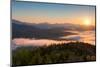 Sunrise over the Adirondack High Peaks from Goodnow Mountain, Adirondack Park, New York State, USA-null-Mounted Photographic Print