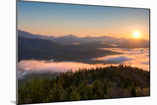 Sunrise over the Adirondack High Peaks from Goodnow Mountain, Adirondack Park, New York State, USA-null-Mounted Photographic Print