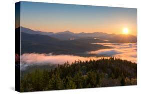 Sunrise over the Adirondack High Peaks from Goodnow Mountain, Adirondack Park, New York State, USA-null-Stretched Canvas