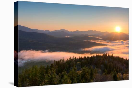 Sunrise over the Adirondack High Peaks from Goodnow Mountain, Adirondack Park, New York State, USA-null-Stretched Canvas