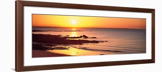 Sunrise over the Beach, Beg Meil, Finistere, Brittany, France-null-Framed Photographic Print