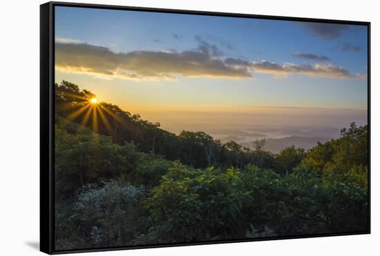 Sunrise over the Blue Ridge Mountains, North Carolina, United States of America, North America-Jon Reaves-Framed Stretched Canvas