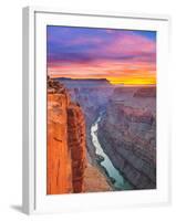 Sunrise over the Colorado River at Toroweap Overlook in Grand Canyon National Park, Arizona-John Lambing-Framed Photographic Print