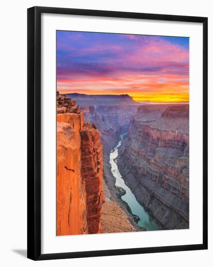 Sunrise over the Colorado River at Toroweap Overlook in Grand Canyon National Park, Arizona-John Lambing-Framed Photographic Print