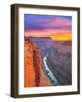 Sunrise over the Colorado River at Toroweap Overlook in Grand Canyon National Park, Arizona-John Lambing-Framed Photographic Print