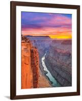 Sunrise over the Colorado River at Toroweap Overlook in Grand Canyon National Park, Arizona-John Lambing-Framed Photographic Print