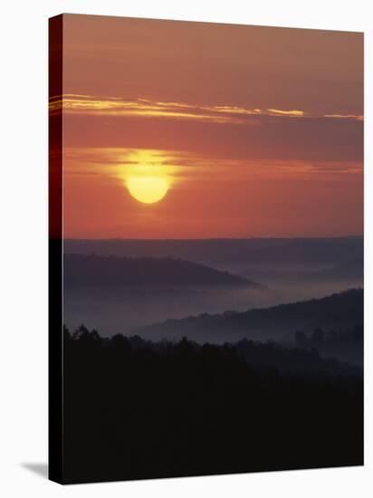 Sunrise over the Current River Valley, Ozark National Scenic Riverways, Missouri, USA-Charles Gurche-Stretched Canvas