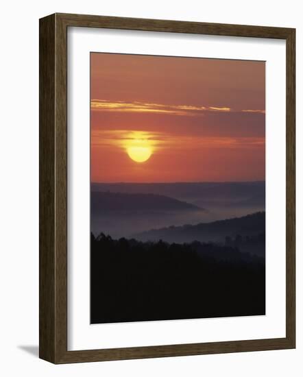 Sunrise over the Current River Valley, Ozark National Scenic Riverways, Missouri, USA-Charles Gurche-Framed Photographic Print