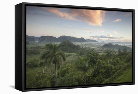 Sunrise over the Farmlands of Vinales Valley, Cuba-Alex Saberi-Framed Stretched Canvas