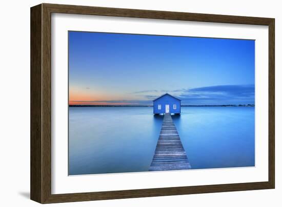 Sunrise over the Matilda Bay Boathouse in the Swan River in Perth, Western Australia.-Sara Winter-Framed Photographic Print