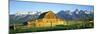 Sunrise over the Moulton Barn Along Mormon Row, Teton Range, Mormon Row Historic District-null-Mounted Photographic Print