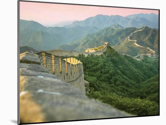 Sunrise over the Mutianyu Section of the Great Wall, Huairou County, China-Miva Stock-Mounted Premium Photographic Print
