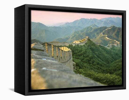 Sunrise over the Mutianyu Section of the Great Wall, Huairou County, China-Miva Stock-Framed Stretched Canvas