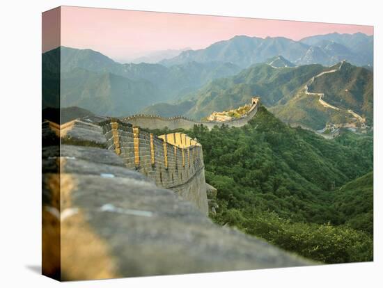 Sunrise over the Mutianyu Section of the Great Wall, Huairou County, China-Miva Stock-Stretched Canvas