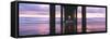 Sunrise over the Pacific Ocean seen from under Scripps Pier, La Jolla Shores Beach, La Jolla, Sa...-Panoramic Images-Framed Stretched Canvas