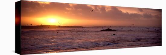 Sunrise over the Plouharnel Beach, Morbihan, Brittany, France-null-Stretched Canvas