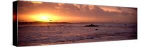 Sunrise over the Plouharnel Beach, Morbihan, Brittany, France-null-Stretched Canvas