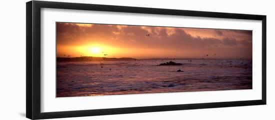 Sunrise over the Plouharnel Beach, Morbihan, Brittany, France-null-Framed Photographic Print