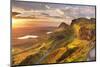 Sunrise over the Quiraing on the Isle of Skye in Scotland.-Sara Winter-Mounted Photographic Print