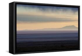 Sunrise over the Salar De Uyuni with Dramatic Clouds-Alex Saberi-Framed Stretched Canvas