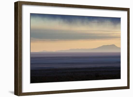 Sunrise over the Salar De Uyuni with Dramatic Clouds-Alex Saberi-Framed Photographic Print