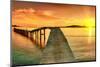 Sunrise over the Sea. Pier on the Foreground. Panorama-Khoroshunova Olga-Mounted Photographic Print