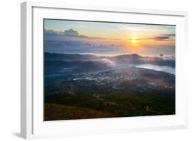 Sunrise over the Valley with Villages and Lake Situated in Caldera of Old Giant Volcano. Bali, Indo-Dudarev Mikhail-Framed Photographic Print