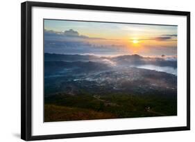 Sunrise over the Valley with Villages and Lake Situated in Caldera of Old Giant Volcano. Bali, Indo-Dudarev Mikhail-Framed Photographic Print