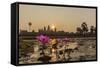 Sunrise over the West Entrance to Angkor Wat, Angkor, Siem Reap, Cambodia-Michael Nolan-Framed Stretched Canvas