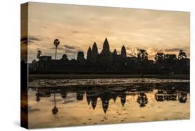 Sunrise over the West Entrance to Angkor Wat, Angkor, Siem Reap, Cambodia-Michael Nolan-Stretched Canvas