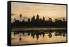 Sunrise over the West Entrance to Angkor Wat, Angkor, Siem Reap, Cambodia-Michael Nolan-Framed Stretched Canvas