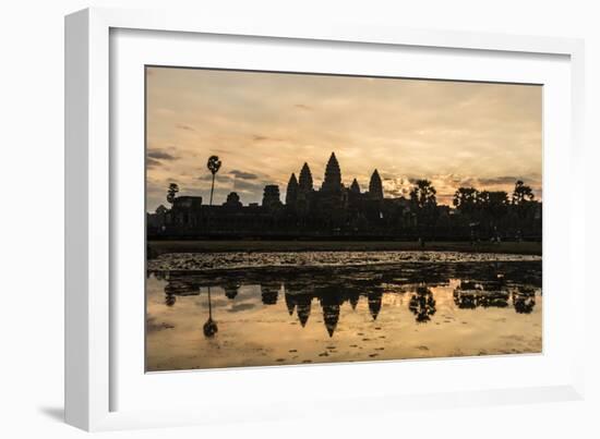 Sunrise over the West Entrance to Angkor Wat, Angkor, Siem Reap, Cambodia-Michael Nolan-Framed Photographic Print