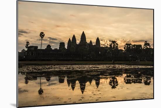 Sunrise over the West Entrance to Angkor Wat, Angkor, Siem Reap, Cambodia-Michael Nolan-Mounted Photographic Print