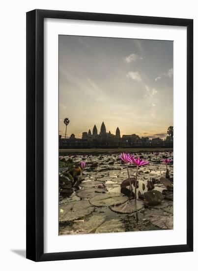 Sunrise over the West Entrance to Angkor Wat, Angkor, Siem Reap, Cambodia-Michael Nolan-Framed Photographic Print