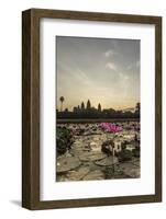 Sunrise over the West Entrance to Angkor Wat, Angkor, Siem Reap, Cambodia-Michael Nolan-Framed Photographic Print