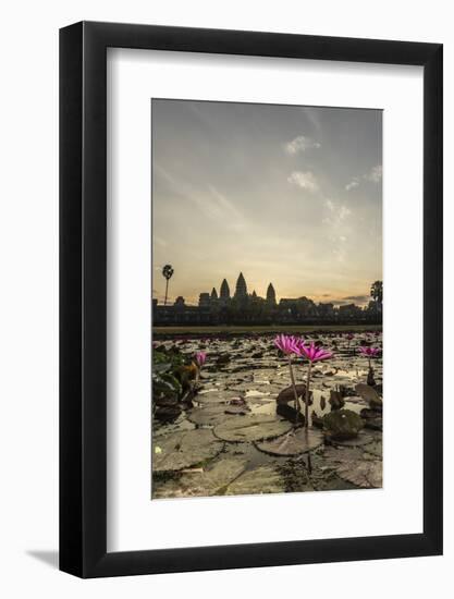 Sunrise over the West Entrance to Angkor Wat, Angkor, Siem Reap, Cambodia-Michael Nolan-Framed Photographic Print