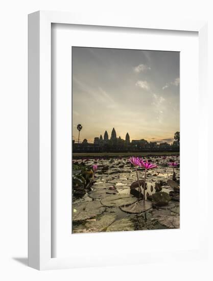 Sunrise over the West Entrance to Angkor Wat, Angkor, Siem Reap, Cambodia-Michael Nolan-Framed Photographic Print