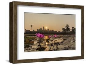 Sunrise over the West Entrance to Angkor Wat, Angkor, Siem Reap, Cambodia-Michael Nolan-Framed Photographic Print