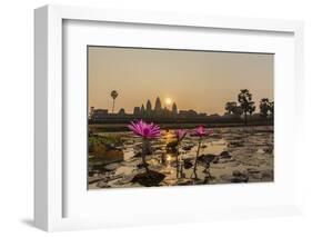 Sunrise over the West Entrance to Angkor Wat, Angkor, Siem Reap, Cambodia-Michael Nolan-Framed Photographic Print