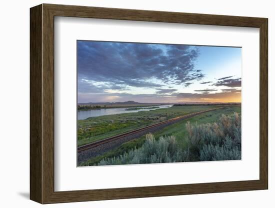 Sunrise over the Yellowstone River near Terry, Montana, USA-Chuck Haney-Framed Photographic Print