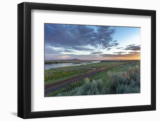 Sunrise over the Yellowstone River near Terry, Montana, USA-Chuck Haney-Framed Photographic Print