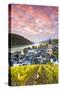 Sunrise over Vineyards, Bacharach, Rhineland-Palatinate, Germany-Matteo Colombo-Stretched Canvas