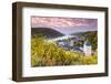 Sunrise over Vineyards, Bacharach, Rhineland-Palatinate, Germany-Matteo Colombo-Framed Photographic Print