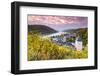 Sunrise over Vineyards, Bacharach, Rhineland-Palatinate, Germany-Matteo Colombo-Framed Photographic Print