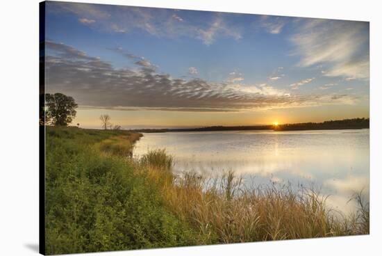 Sunrise over Wetlands at Arrowwood NWR, North Dakota, USA-Chuck Haney-Stretched Canvas