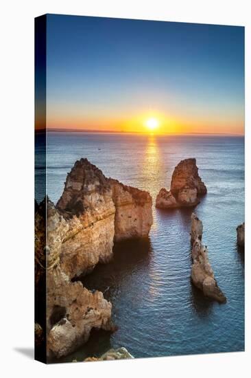 Sunrise, Ponta De Piedade, Lagos, Algarve, Portugal-Sabine Lubenow-Stretched Canvas