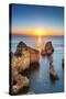 Sunrise, Ponta De Piedade, Lagos, Algarve, Portugal-Sabine Lubenow-Stretched Canvas